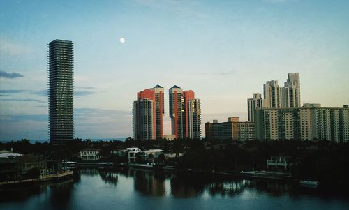 City skyline with waterfront