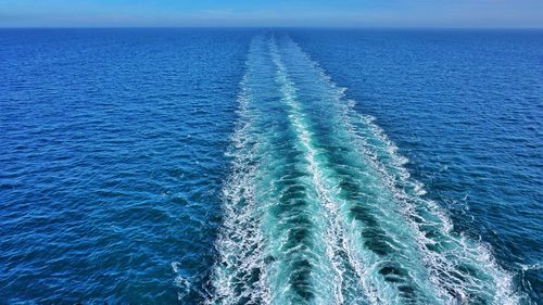 Aerial view of sea against sky