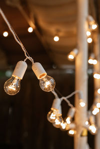 Close-up of illuminated light bulb