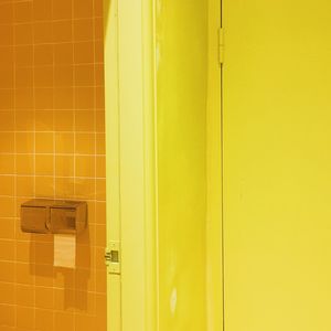 Close-up of yellow door