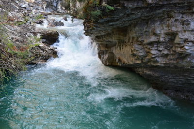 Scenic view of waterfall