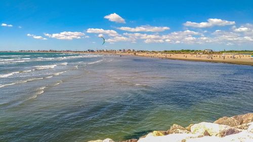 Scenic view of beach against sky