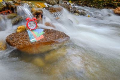 Scenic view of waterfall