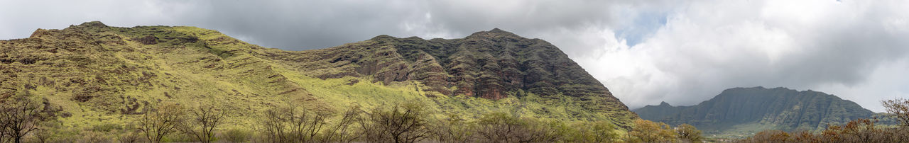 Panoramic view of mountains against sky