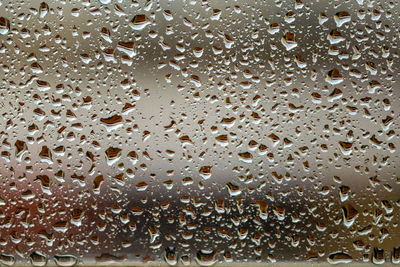 Full frame shot of wet glass window