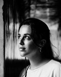 Portrait of woman looking away