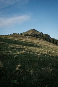 Scenic view of land against sky