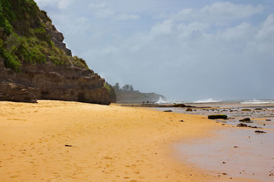 Scenic view of beach against sky