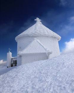 Built structure on snow