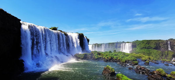Scenic view of waterfall