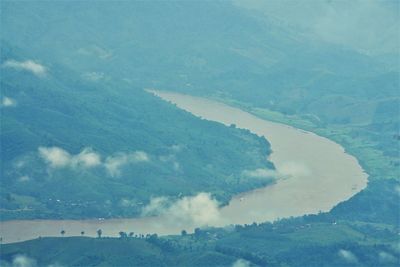 High angle view of landscape against sky
