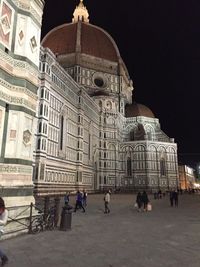 Low angle view of building at night