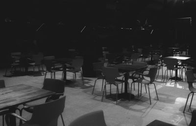 Empty chairs in restaurant