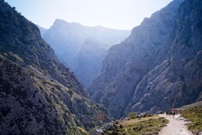 Scenic view of mountains against clear sky