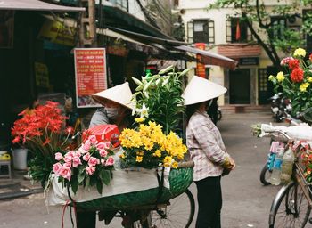 Flowers at street market