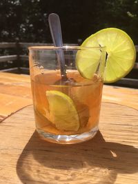 Close-up of drink on table