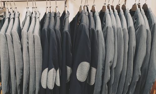 Panoramic view of clothes hanging at store