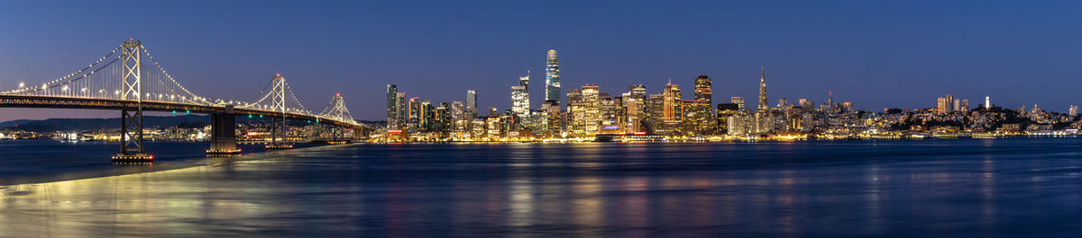 San francisco skyline at dawn viewed from treasure island