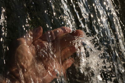 Close-up of blurred swimming in water