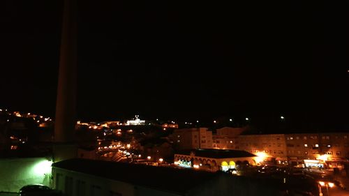 Illuminated cityscape at night