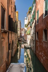 Canal amidst buildings in town