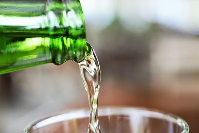 Close-up of drinking glass in water