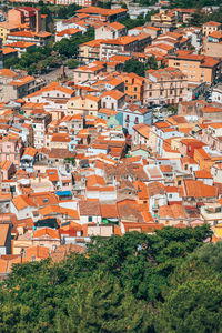 High angle view of townscape