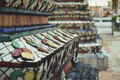 High angle view of books in store