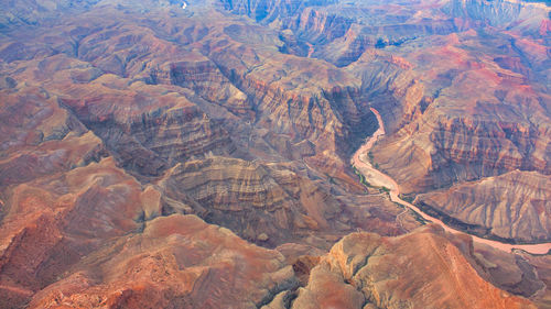 High angle view of rock formations