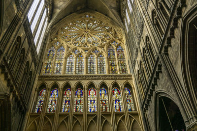 Low angle view of ornate ceiling of building