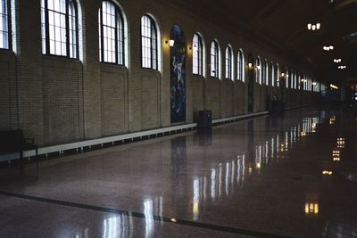 Interior of illuminated building