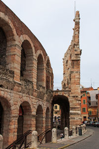 Low angle view of historic building against sky