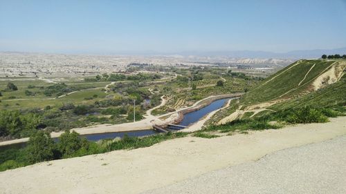 High angle view of landscape against sky