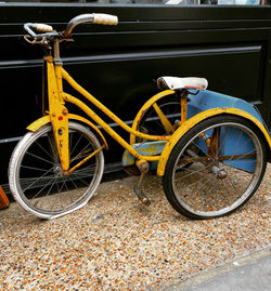 Bicycle parked on street