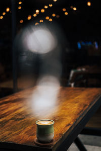 Close-up of wine on table