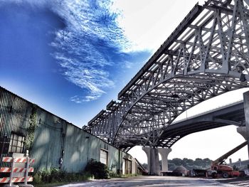 Low angle view of bridge against sky