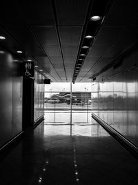 Empty corridor of modern building