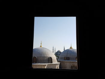 Mosque against clear sky