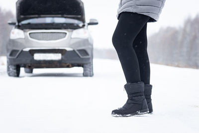 Low section of person in snow