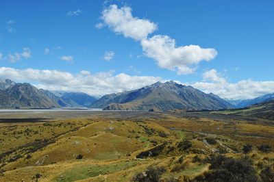 Scenic view of mountains against sky