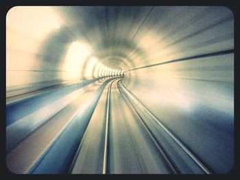 Railroad tracks in tunnel