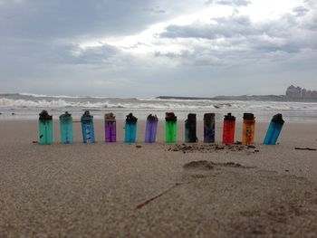 Scenic view of beach against sky