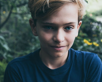 Close-up portrait of smiling boy