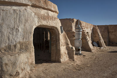Old ruin building against clear sky