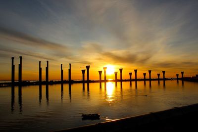 Scenic view of landscape at sunset