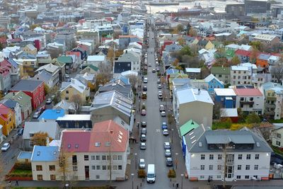 High angle view of cityscape