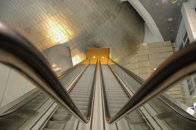 Low angle view of escalator