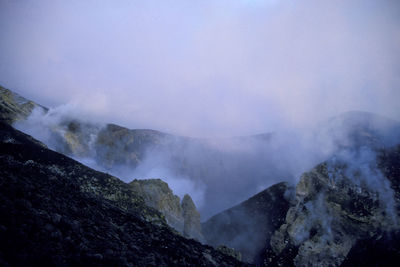 Panoramic view of volcanic mountain