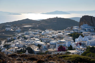 High angle view of townscape against sky