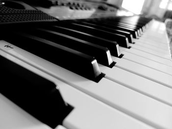 Close-up of piano keys